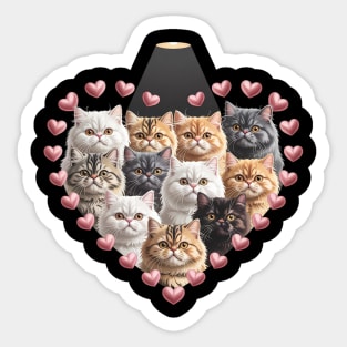 Valentine's Day British Longhair cat Heart Sticker
